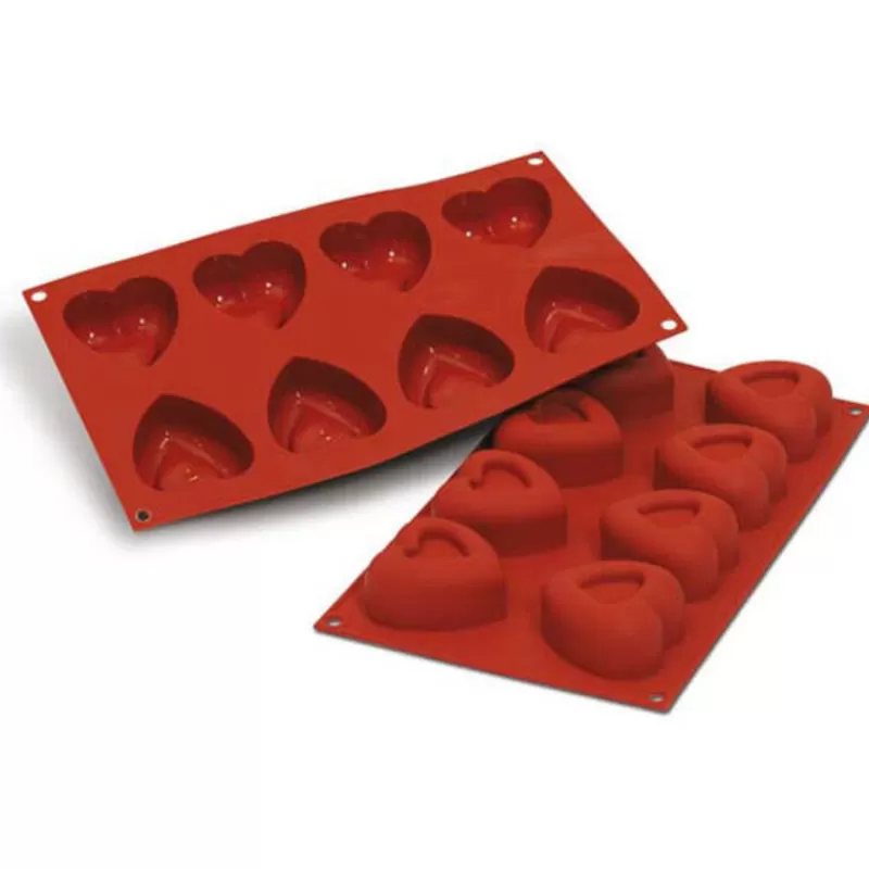 Cerf Dellier Moule Silicone 8 Savarins Coeurs