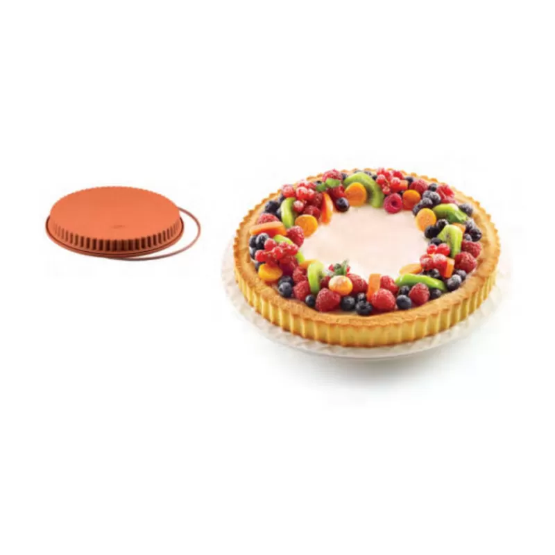 Cerf Dellier Moule Silicone Tourtiere Cannelee 26 Cm