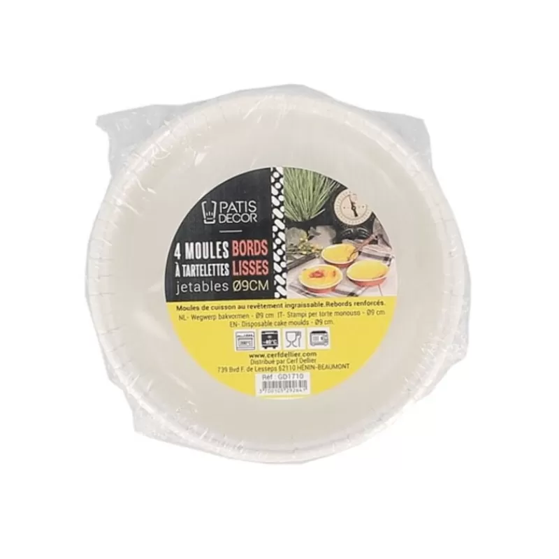 Cerf Dellier Moules À Tartelettes Jetables 9 Cm Patisdecor (X4)