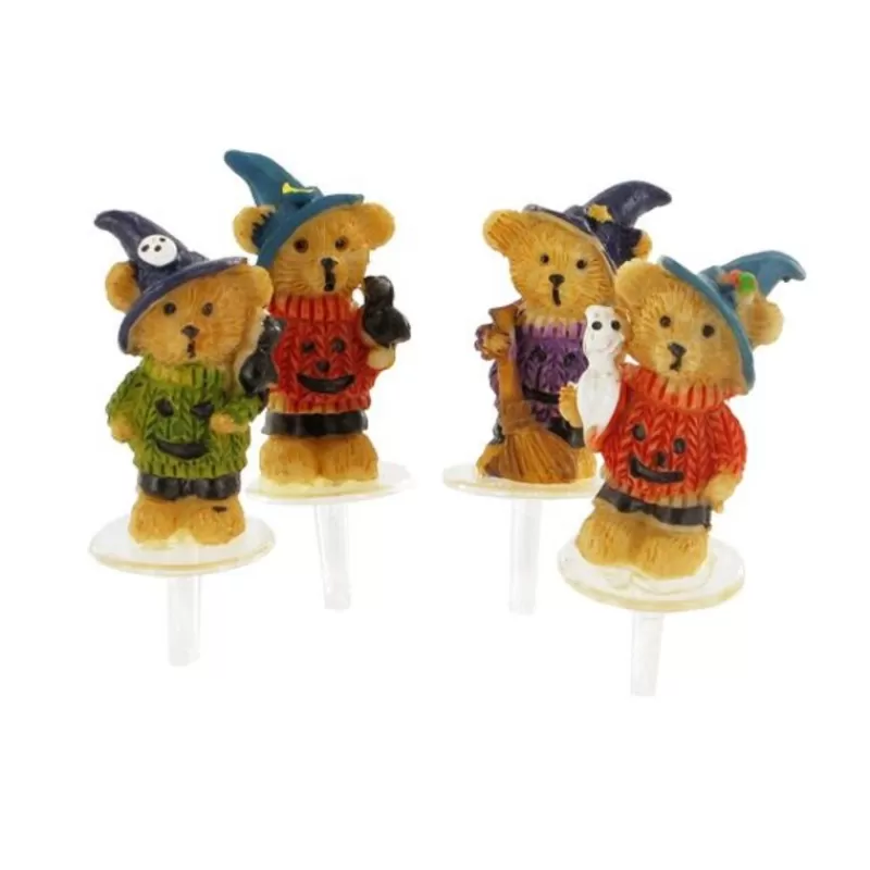 Cerf Dellier Ours D'Halloween Assortis Sur Pique (X4) Cheap