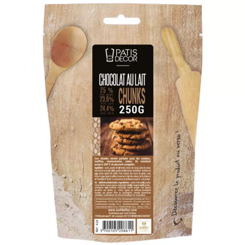 Cerf Dellier Pepites Chunks Chocolat Au Lait Barry 250 G - Patisdecor