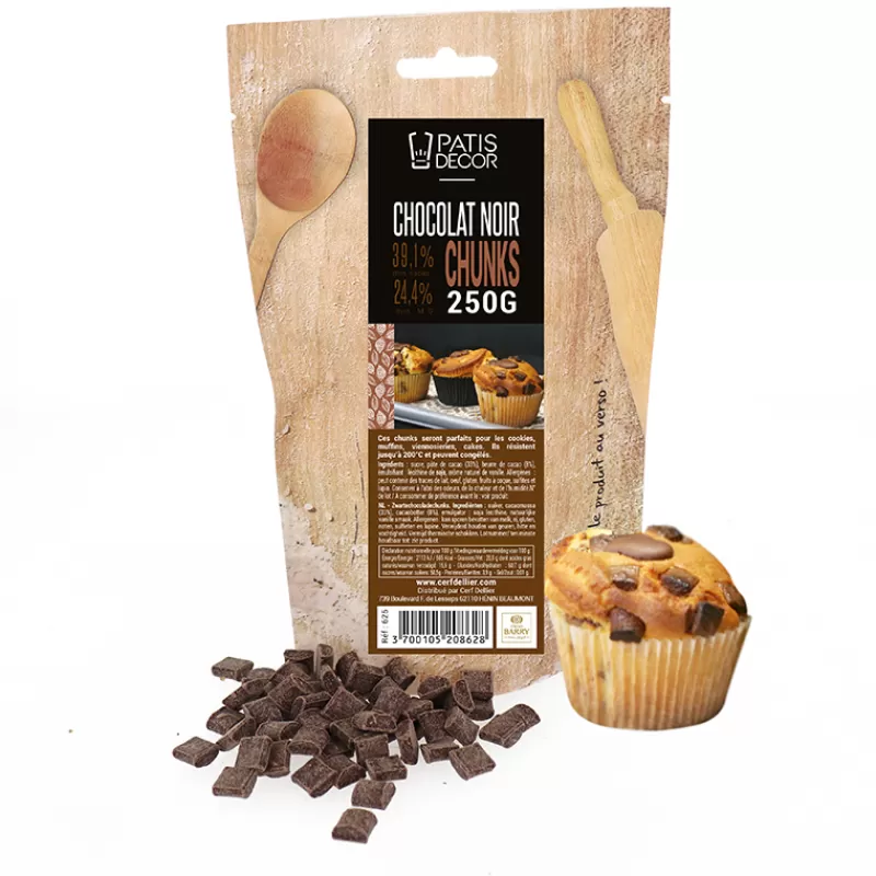 Cerf Dellier Pepites De Chocolat Noir Chunks Barry 250 G - Patisdecor