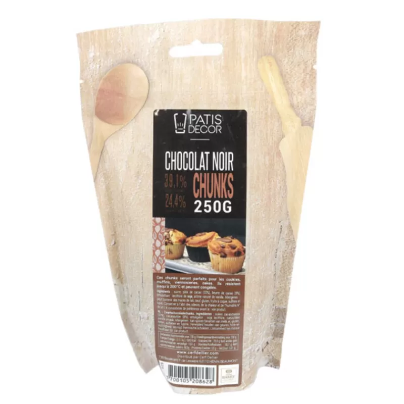 Cerf Dellier Pepites De Chocolat Noir Chunks Barry 250 G - Patisdecor