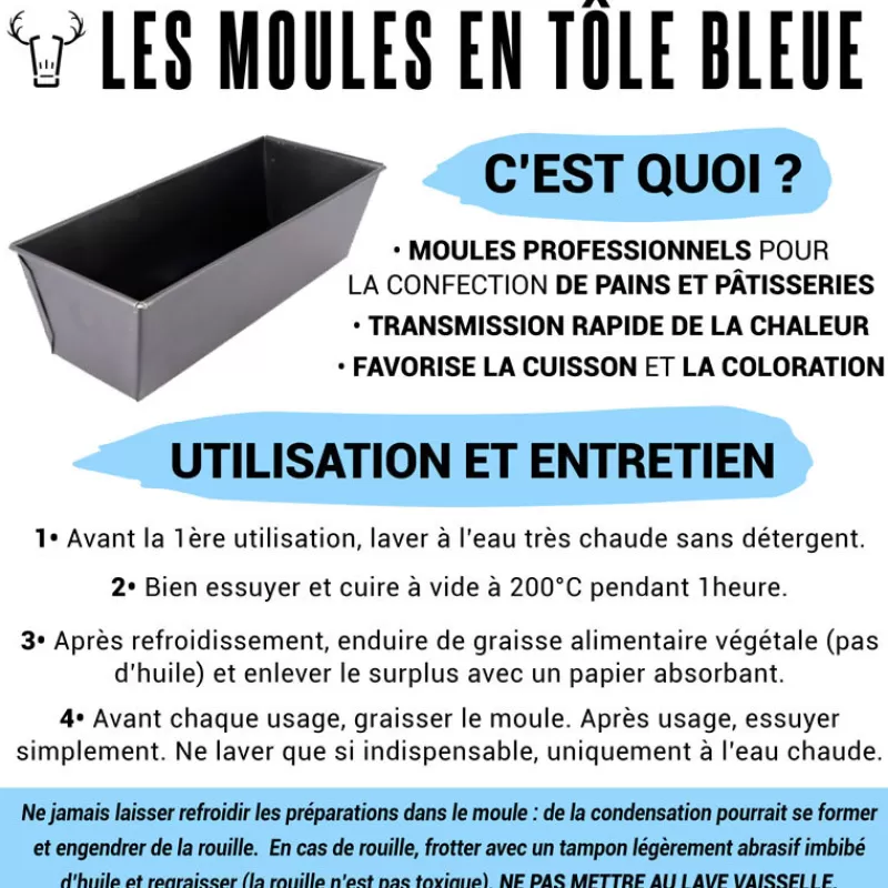 Cerf Dellier Plaque De Cuisson Tole Bleuie 40 X 30 Cm