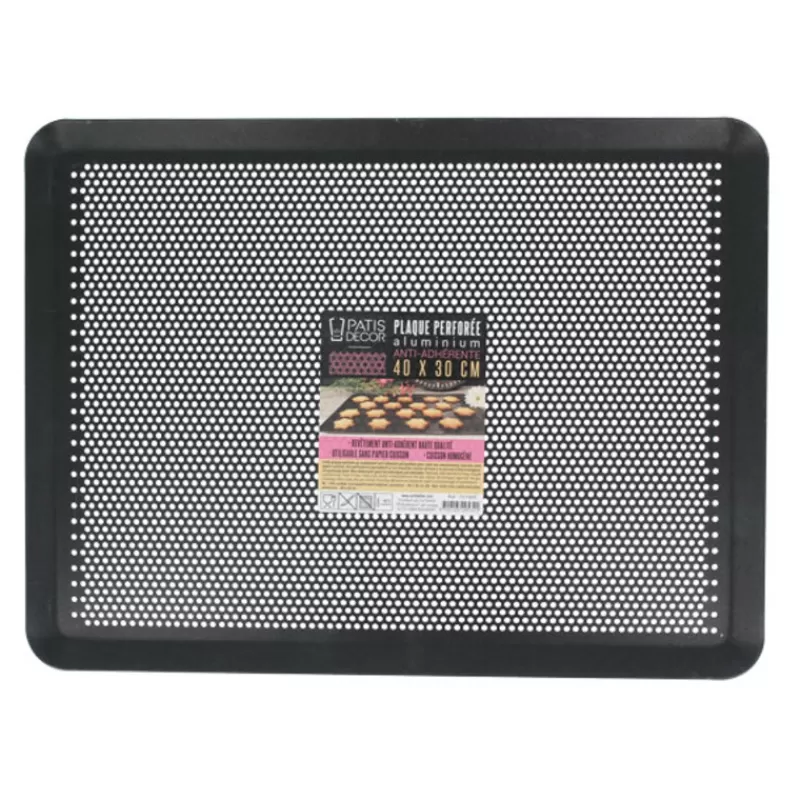 Cerf Dellier Plaque Patisserie Perforee Alu Anti-Adherente 40 X 30 Cm Patisdecor