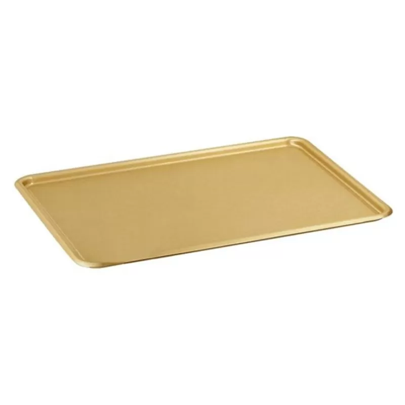 Cerf Dellier Plateau Patissier Alu Or Bords Ronds 24 Cm Fashion