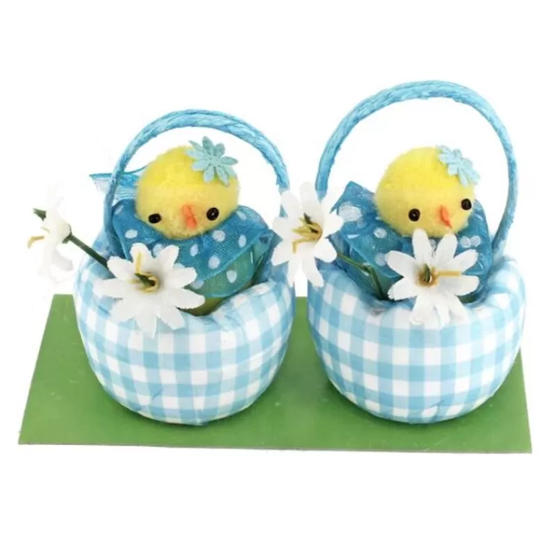 Cerf Dellier Poussins Dans Un Panier Vichy (X2) Best Sale