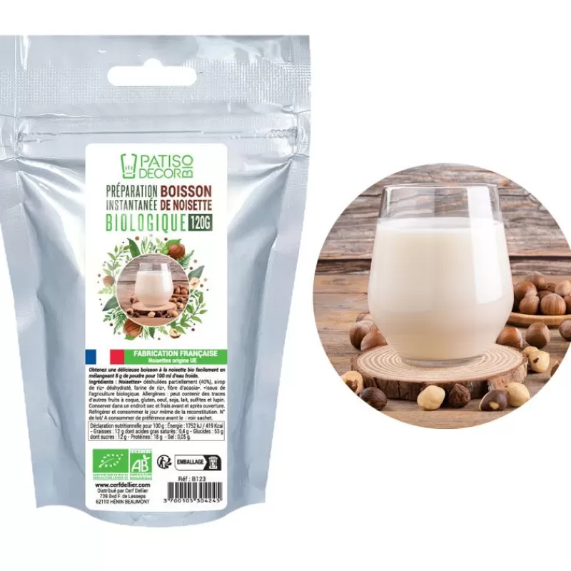 Cerf Dellier Preparation Instantanee Pour Boisson Noisette Biologique 120 G