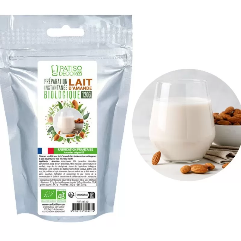 Cerf Dellier Preparation Instantanee Pour Lait D'Amande Biologique 120 G