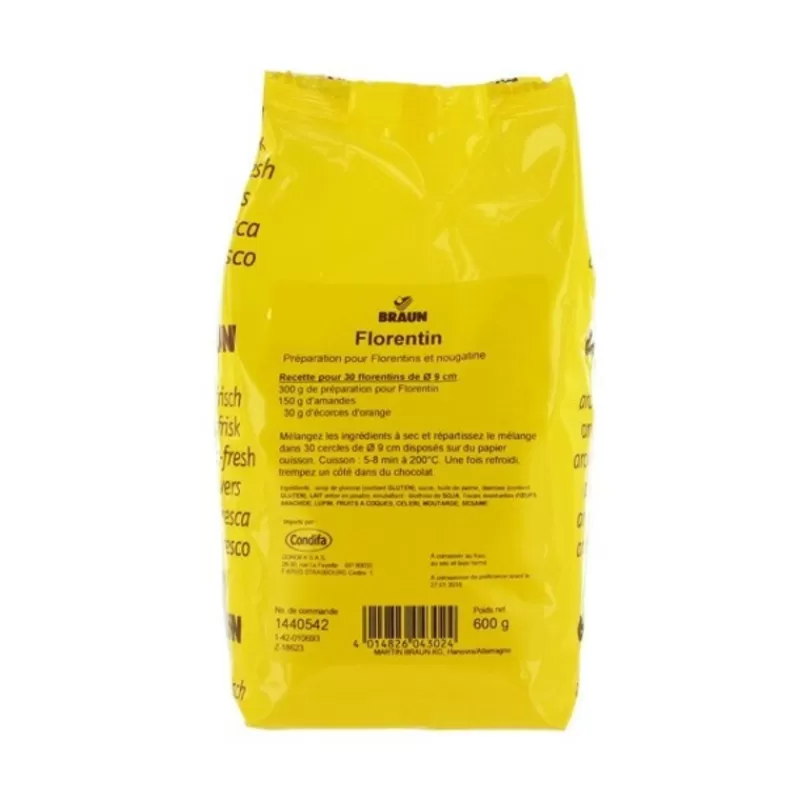 Cerf Dellier Preparation Nougatine Florentins 600 G