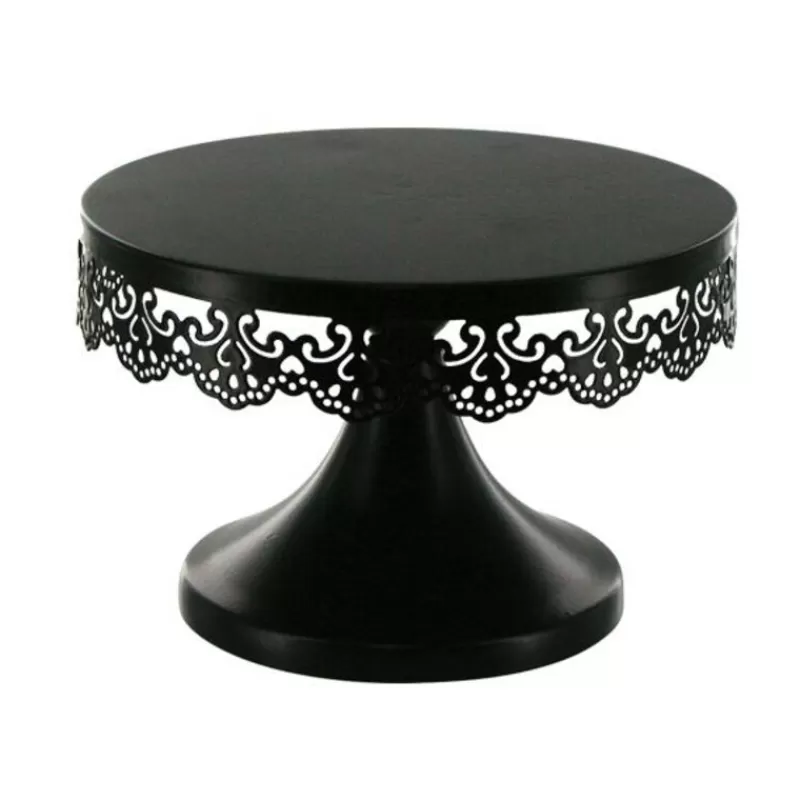 Cerf Dellier Presentoir Gateau Noir Broderie 18 Cm Shop