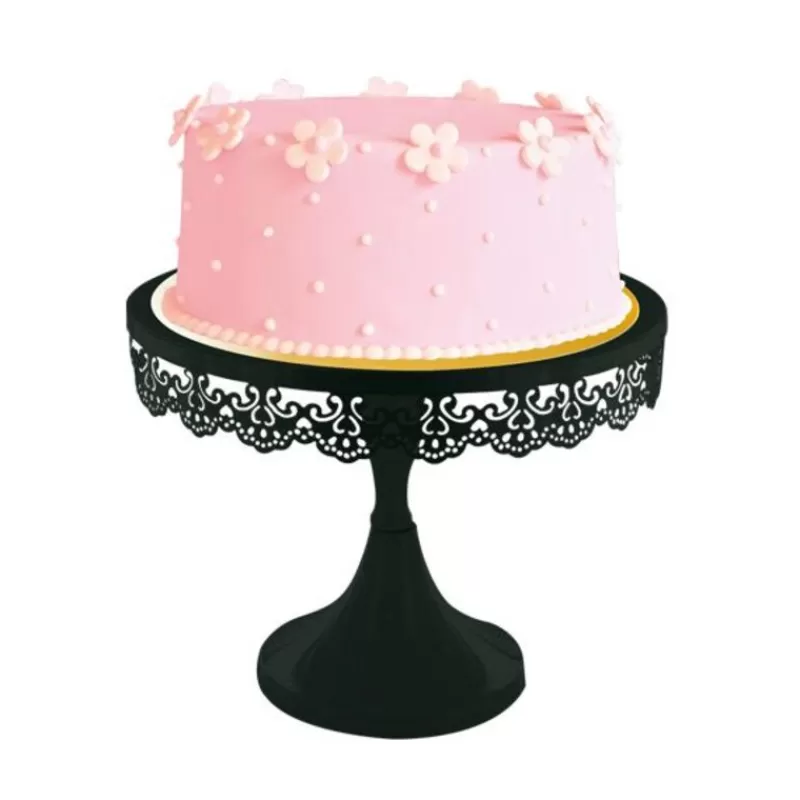 Cerf Dellier Presentoir Gateau Noir Broderie 23 Cm Discount