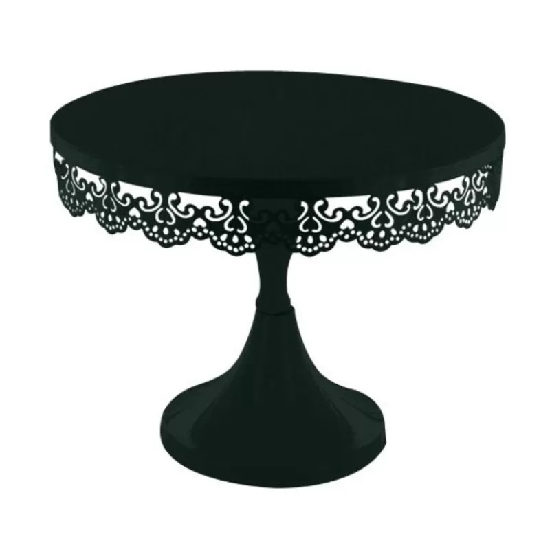 Cerf Dellier Presentoir Gateau Noir Broderie 23 Cm Discount