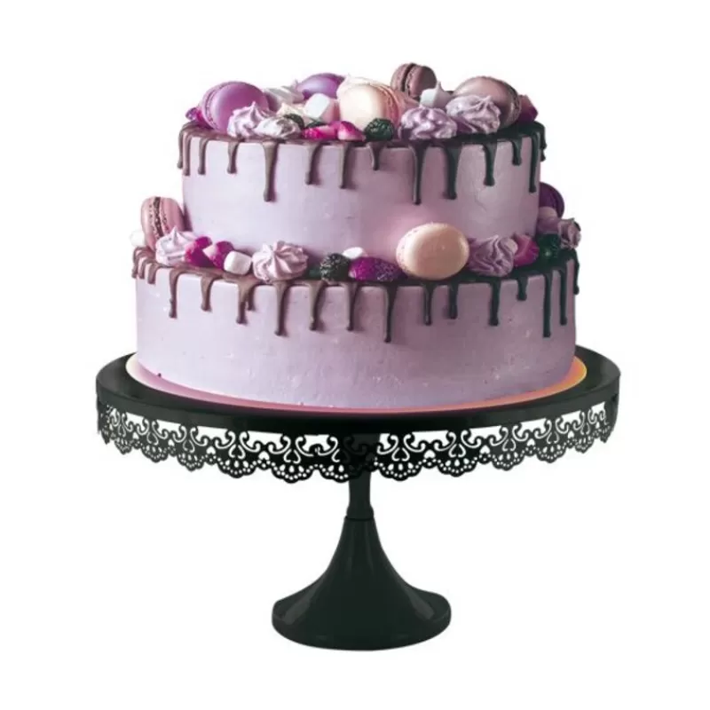 Cerf Dellier Presentoir Gateau Noir Broderie 35 Cm Online