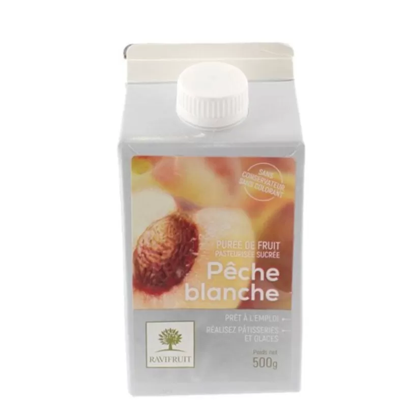 Cerf Dellier Puree De Peche Blanche Ravifruit 500 G - Ddm 12/2022