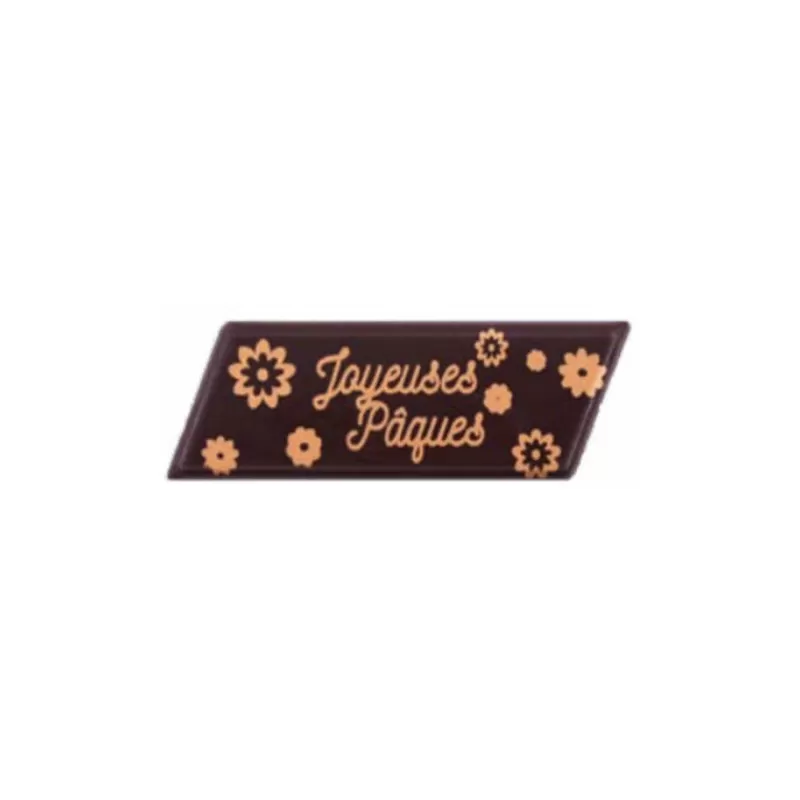 Cerf Dellier Rectangles Joyeuses Pâques En Chocolat Noir (X70) Outlet