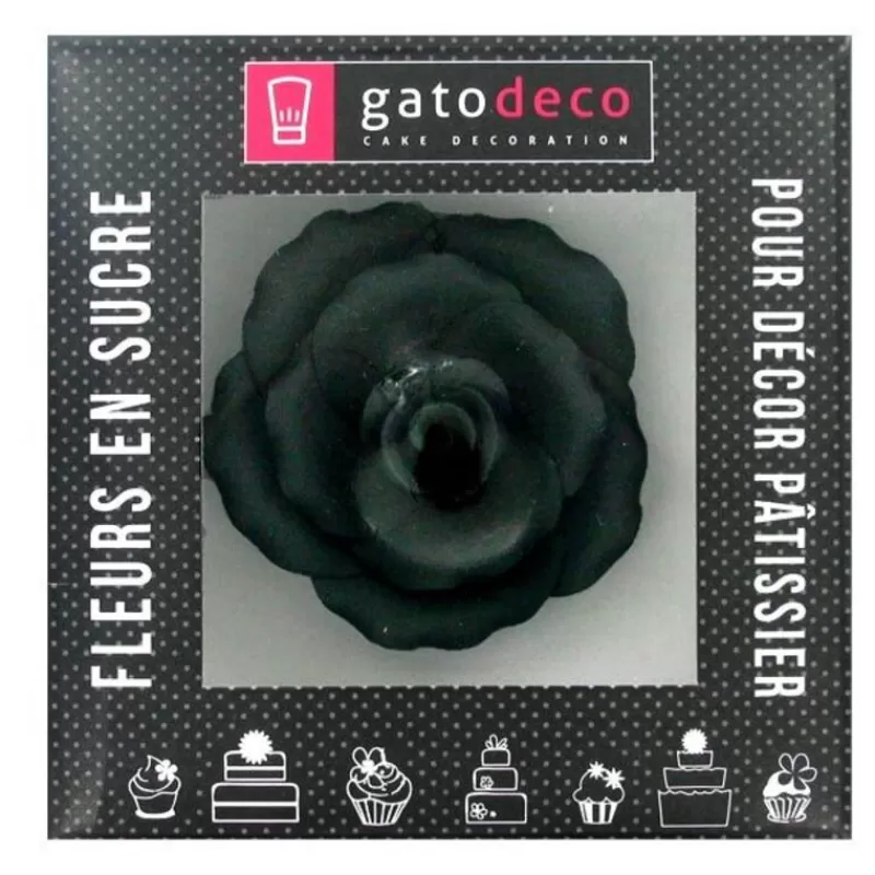 Cerf Dellier Rose Noire En Pastillage 9 Cm Patisdecor Outlet