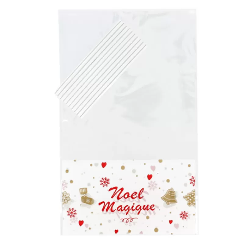 Cerf Dellier Sachets Bonbons Noël Magique + Liens 14 X 23 Cm (X10) Best Sale