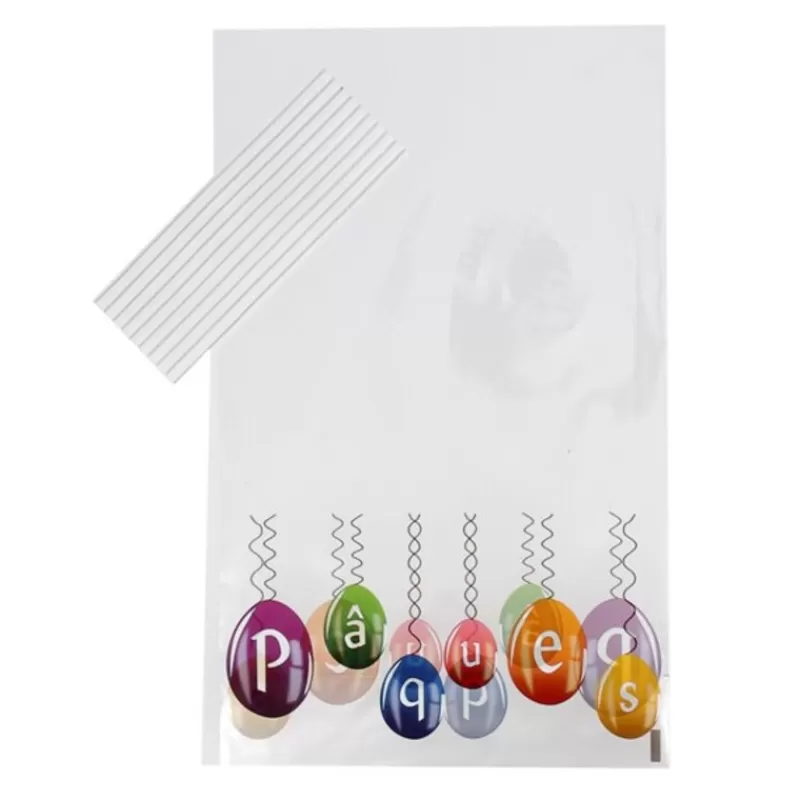 Cerf Dellier Sachets Bonbons Oeufs Pâques + Liens 14 X 23 Cm (X10) Best