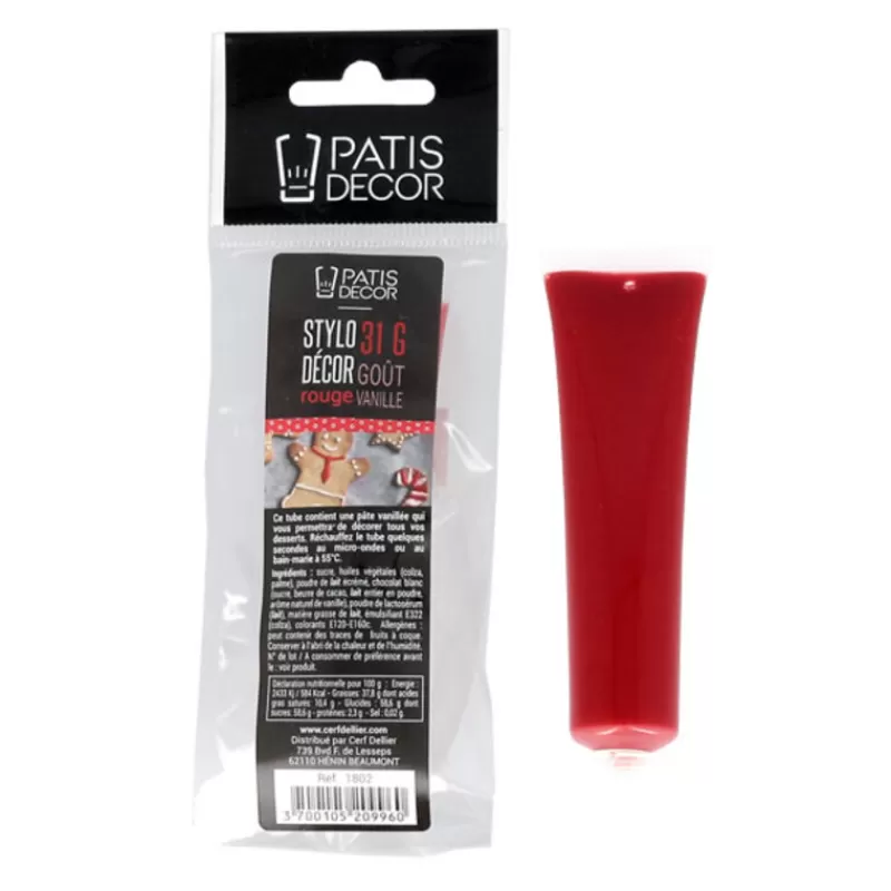 Cerf Dellier Stylo Decor Rouge Gout Vanille Patisdecor Sale