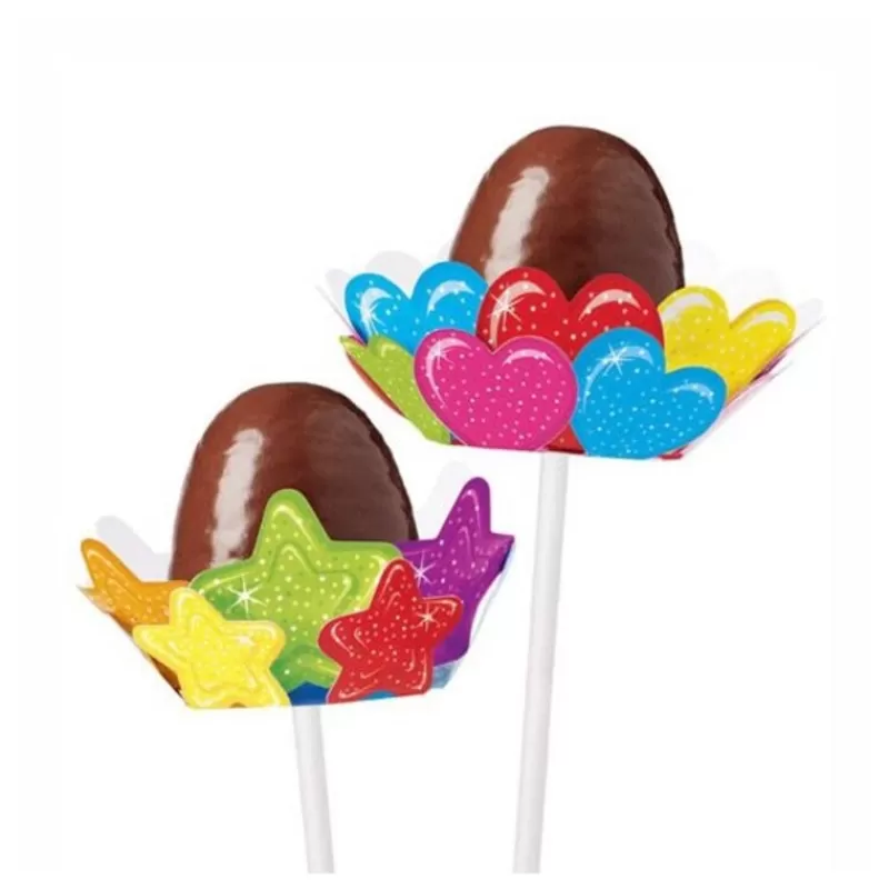 Cerf Dellier Support A Cake Pops Coeurs Etoiles Wilton (X8) Hot