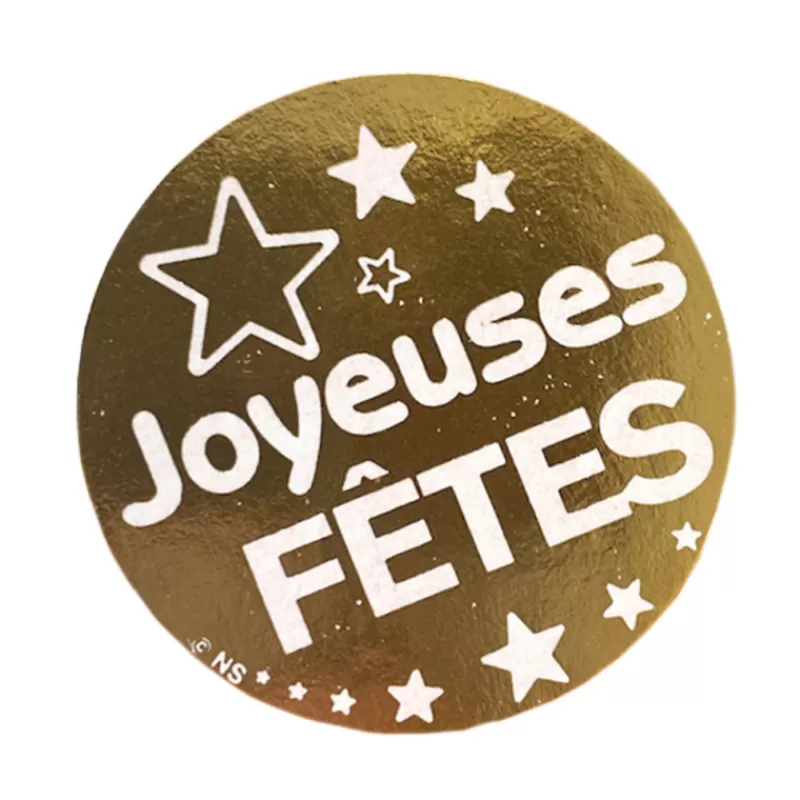 Cerf Dellier Étiquettes Adhésives Rondes Dorees Joyeuses Fêtes (X500) Flash Sale