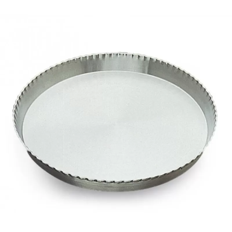 Cerf Dellier Tourtiere Ronde Cannelee Fixe Alu 26 Cm Gobel