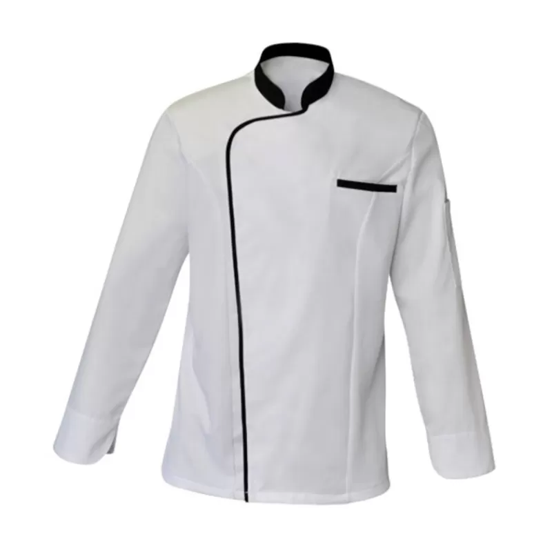 Cerf Dellier Veste Blanche Col Noir Manches Longues Zack Flash Sale