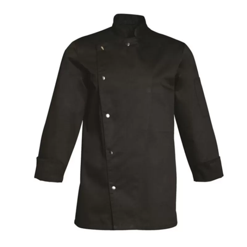 Cerf Dellier Veste De Cuisinier Manches Longues Noire Alban Clearance